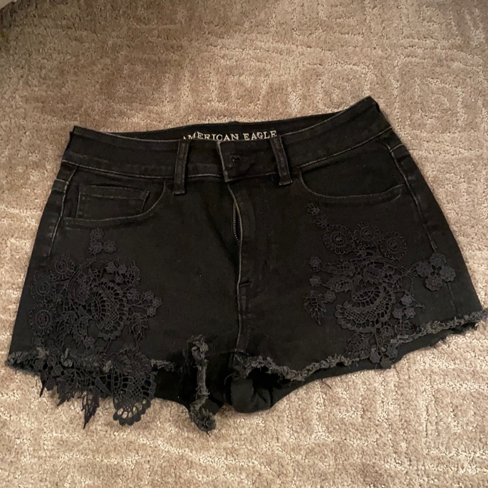 Black jean shorts